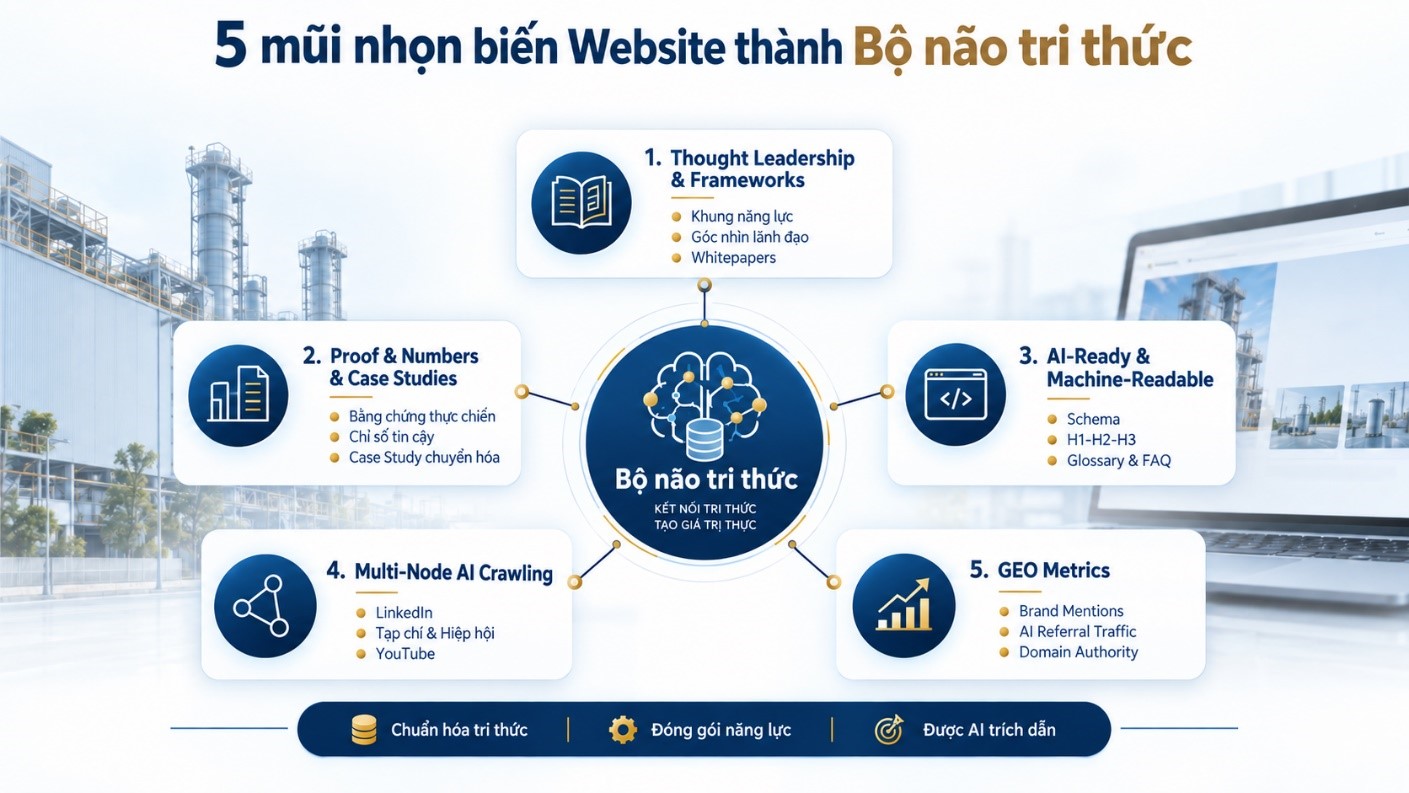 5 mũi nhọn biến Website thành bộ não tri thức